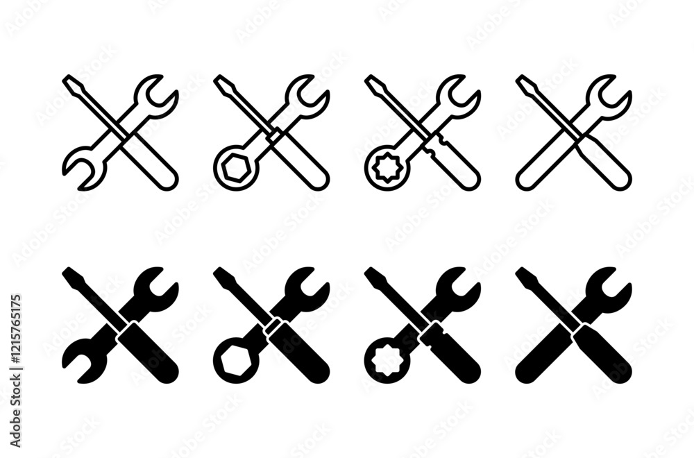 Repair icon vector isolated on white background. Wrench and screwdriver icon. settings vector icon. Maintenance. tools Repair icon vector isolated on white background. Wrench and screwdriver icon. settings vector icon. Maintenance. tools