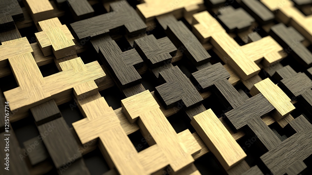 Interlocking Wooden Crosses Abstract Design Interlocking Wooden Crosses Abstract Design