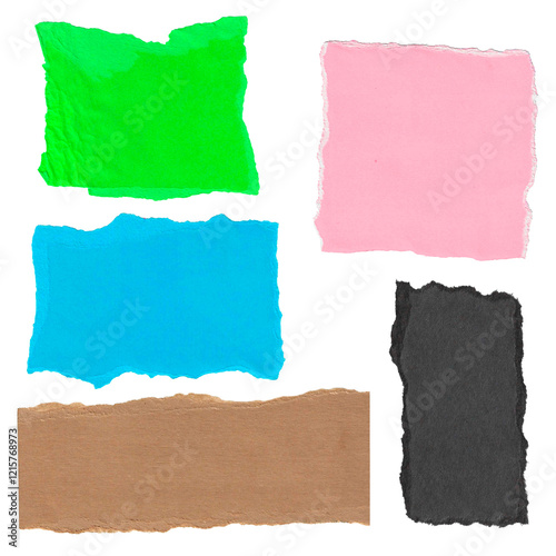 Canvastavla Colección de papel rasgado de colores