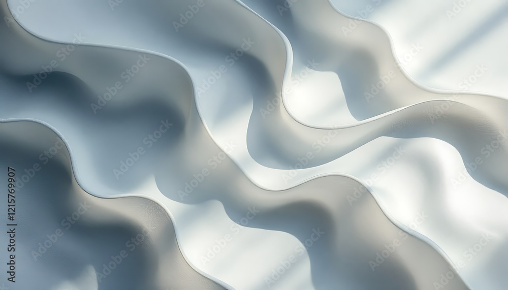 Fototapeta premium Abstract white curves, light, shadow, texture background, website design
