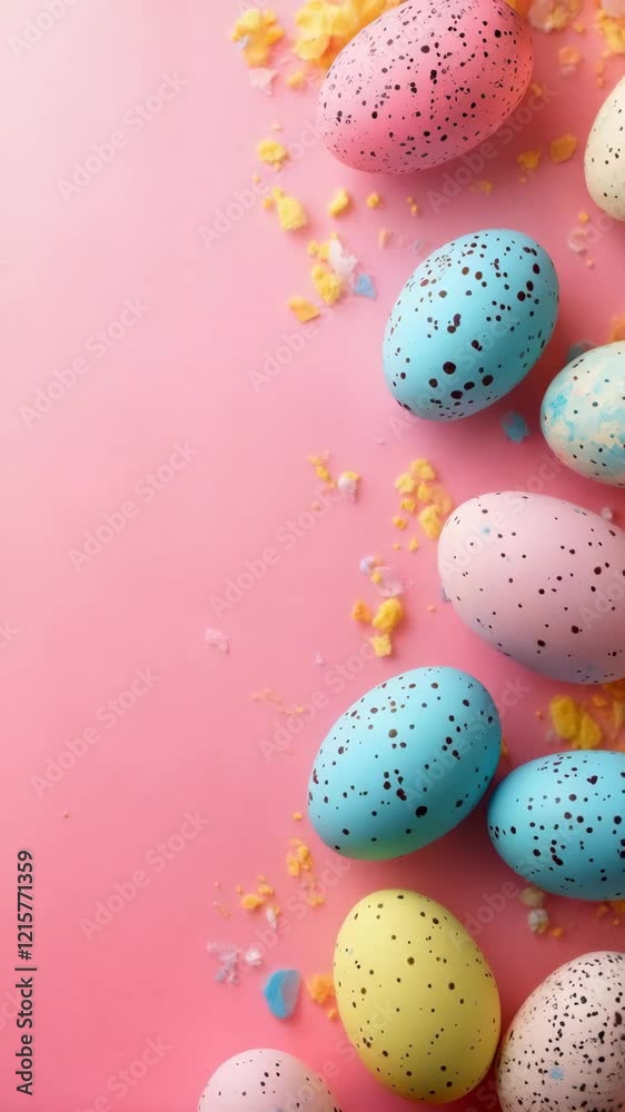 Vertical video Beautiful Easter background with colorful Easter eggs. Sunny positive climate. Beautiful surroundings and cheerful animation. Vertical video Beautiful Easter background with colorful Easter eggs. Sunny positive climate. Beautiful surroundings and cheerful animation.