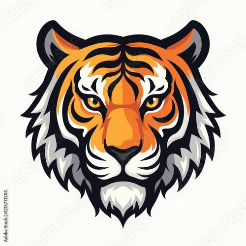 Majestic Tiger Head Illustration - Bold Colors