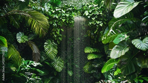 Lush Tropical Waterfall: Immersive Green Paradise photo