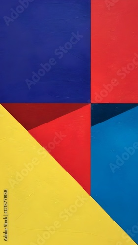 Colorful geometric shapes create modern wallpaper design for mobile phone backgrounds and screens. Generative AI