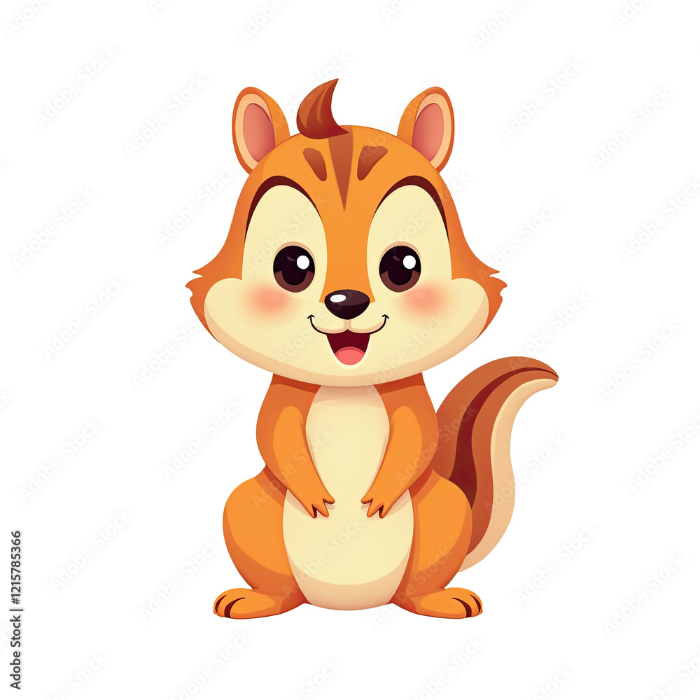 Fototapeta premium Cute Cartoon Chipmunk Illustration - Minimalist design
