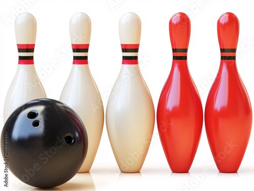 bowling ball and pins