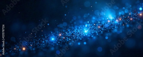 Wallpaper Mural Stunning cosmic background featuring bright stars and glowing particles in a blue universe. Torontodigital.ca