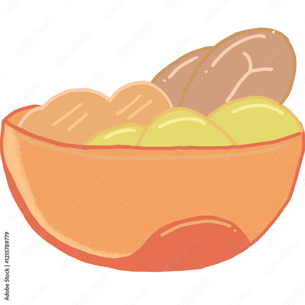 illustration of a chicken in a bowl illustration of a chicken in a bowl