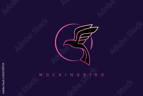 Tableau sur toile Minimalist mockingbird logo, perfect for creative brands.