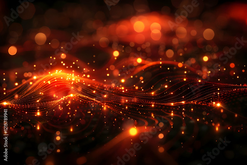 Glowing Red Particles Digit...