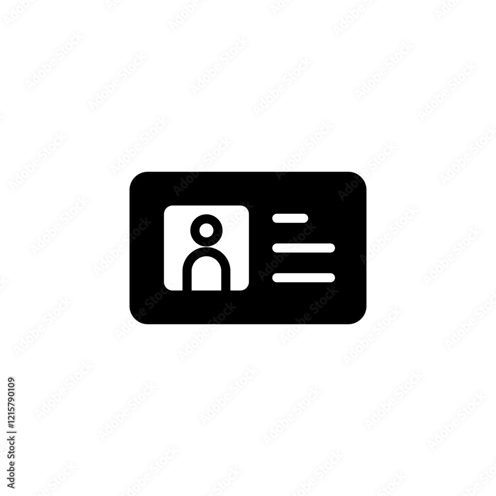 License icon logo design. ID card icon. driver license, staff identification card License icon logo design. ID card icon. driver license, staff identification card