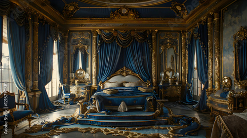 Opulent Blue and Gold Royal...