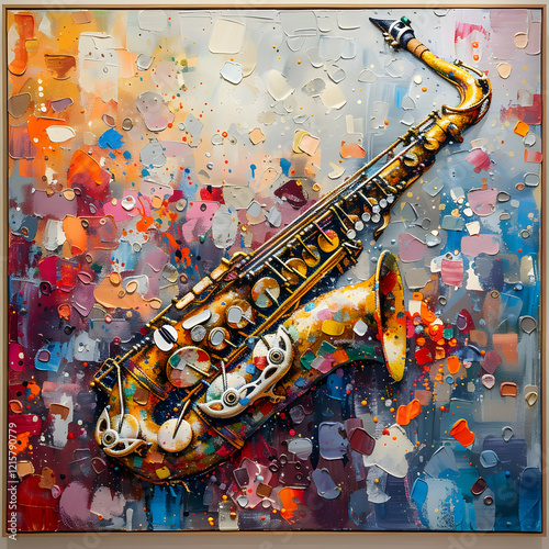 Vibrant Saxophone on Colorf...