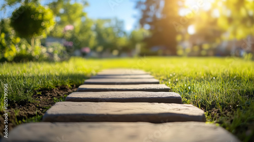 Wallpaper Mural serene garden path leads through lush greenery, inviting tranquility Torontodigital.ca