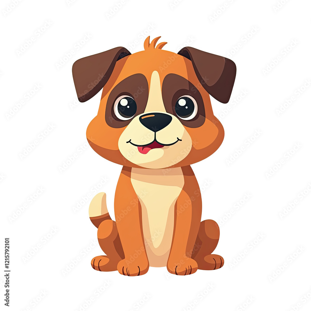 Adorable Cartoon Puppy Dog Illustration - Cute animals