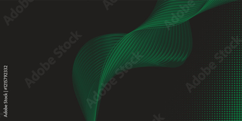 Wave background with elegant green wave effect. Premium designs for wallpapers, banners, posters, covers and slides