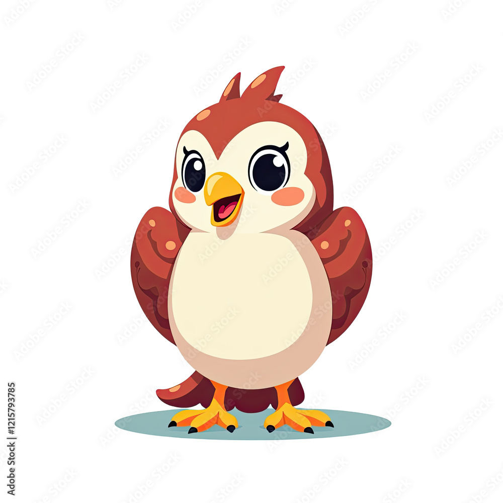 Obraz premium Cute Cartoon Baby Bird Illustration - Cute characters