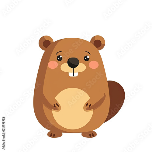 Cute Cartoon Beaver Illustration - Cute animal illustrations