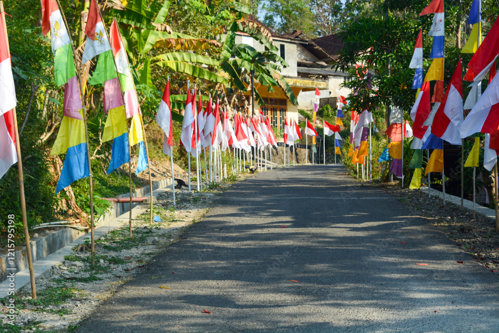 Many of Indonesia Flag, Indonesian national flag waving on the flagpole Many of Indonesia Flag, Indonesian national flag waving on the flagpole