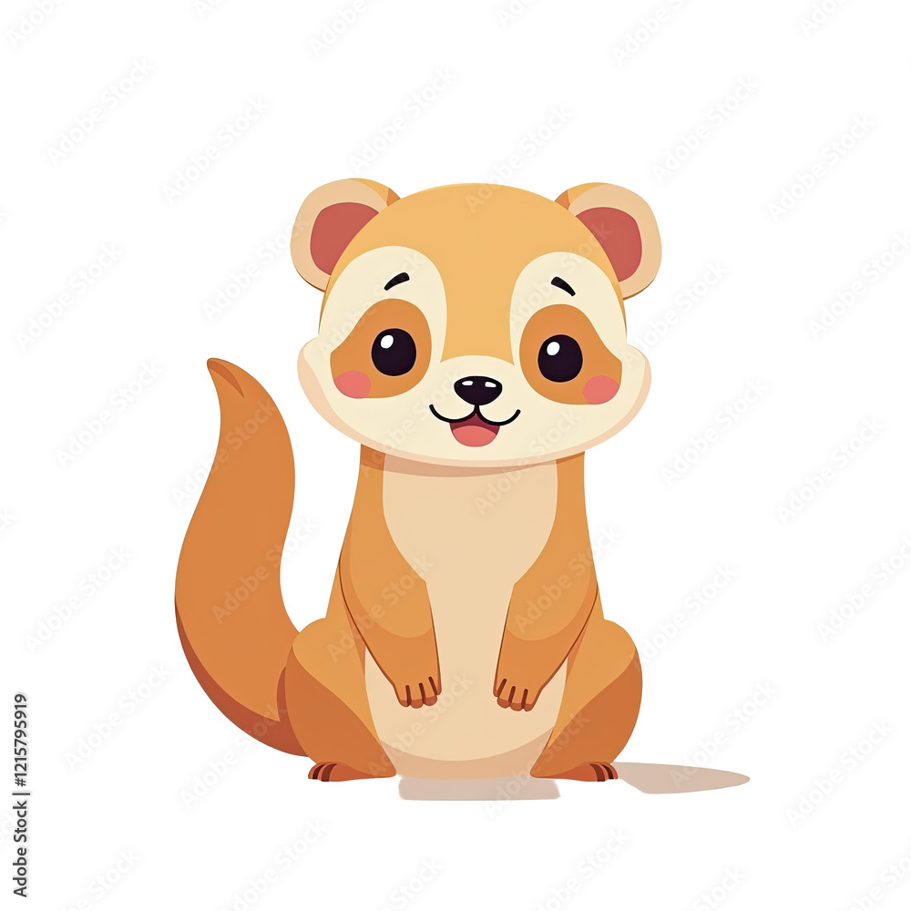 Fototapeta premium Cute Cartoon Meerkat Illustration - Cute animal illustrations