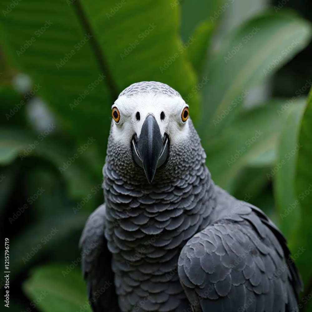 Fototapeta premium Close-up Portrait of an African Grey Parrot