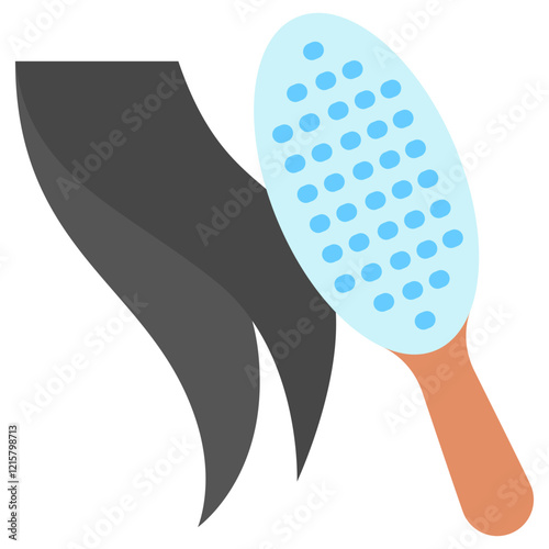 Hair Comb flat color icon, use for UI, UX, app and web development, digital or print. for beauty, personal care, body treatment.