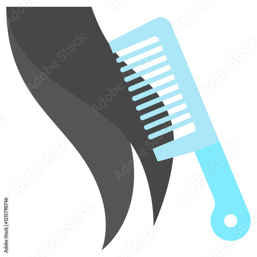 Comb flat color icon, use for UI, UX, app and web development, digital or print. for beauty, personal care, body treatment.