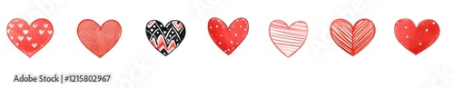 Set of hearts icon, heart - stock vector