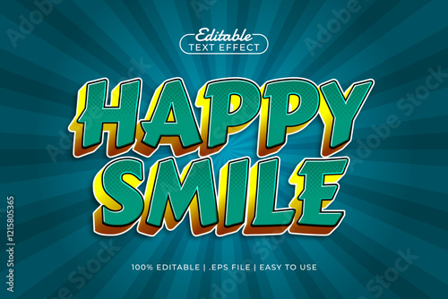 happy smile editable text effect with a play and kids text style
