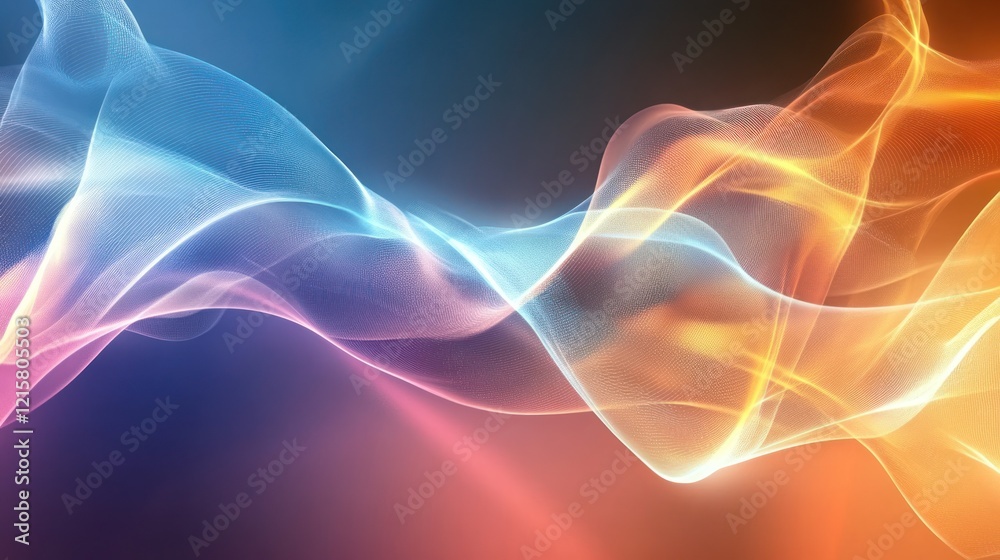 Fototapeta premium Abstract Luminous Waves: A Symphony of Light and Color