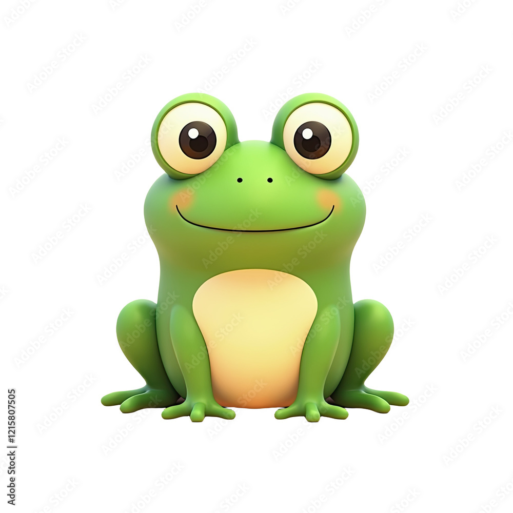 Cute Cartoon Frog, 3D Render, Amphibian - Kawaii Cute Cartoon Frog, 3D Render, Amphibian - Kawaii