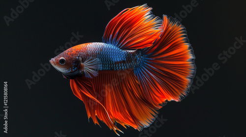 Siamese fighting fish on black