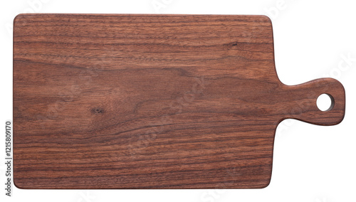 wooden cutting board. chopping board isolated on white. Handmade black walnut chopping board, walnut natural texture