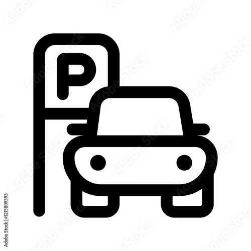 parking lot outlined