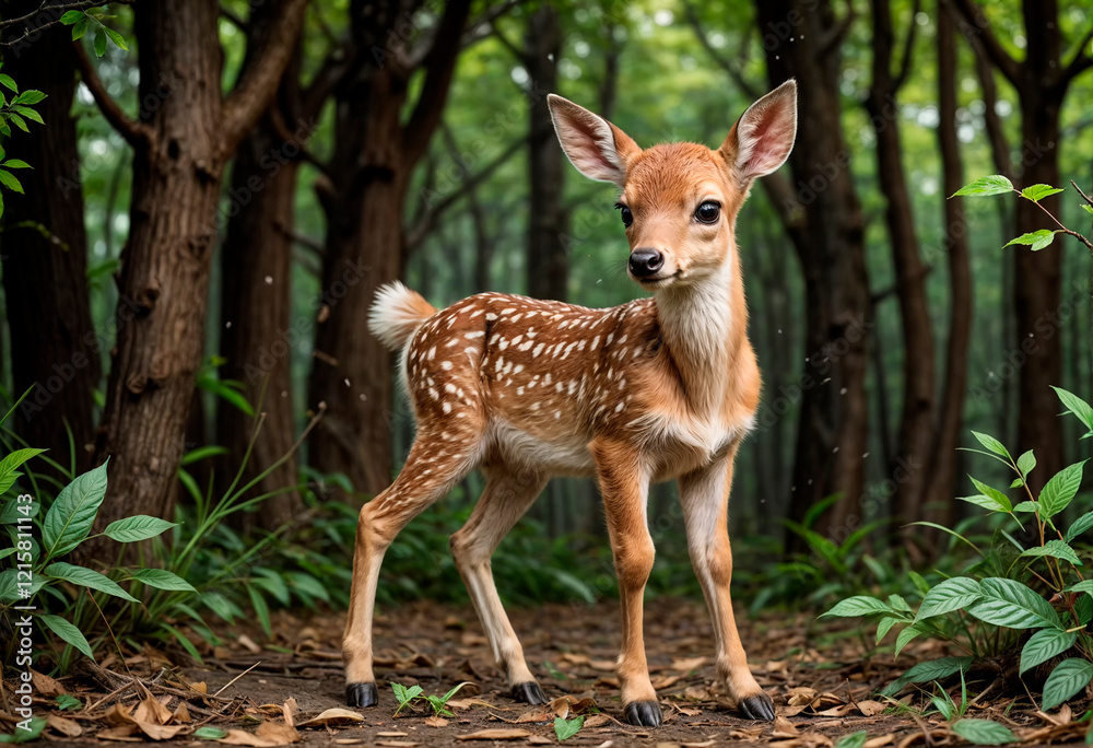 a mix paint brush and graffiti image of a fawn. It is very windy and the fawn can't stand on its legs. fortunately a large majestic deer supports it with its whole body - generated by ai a mix paint brush and graffiti image of a fawn. It is very windy and the fawn can't stand on its legs. fortunately a large majestic deer supports it with its whole body - generated by ai
