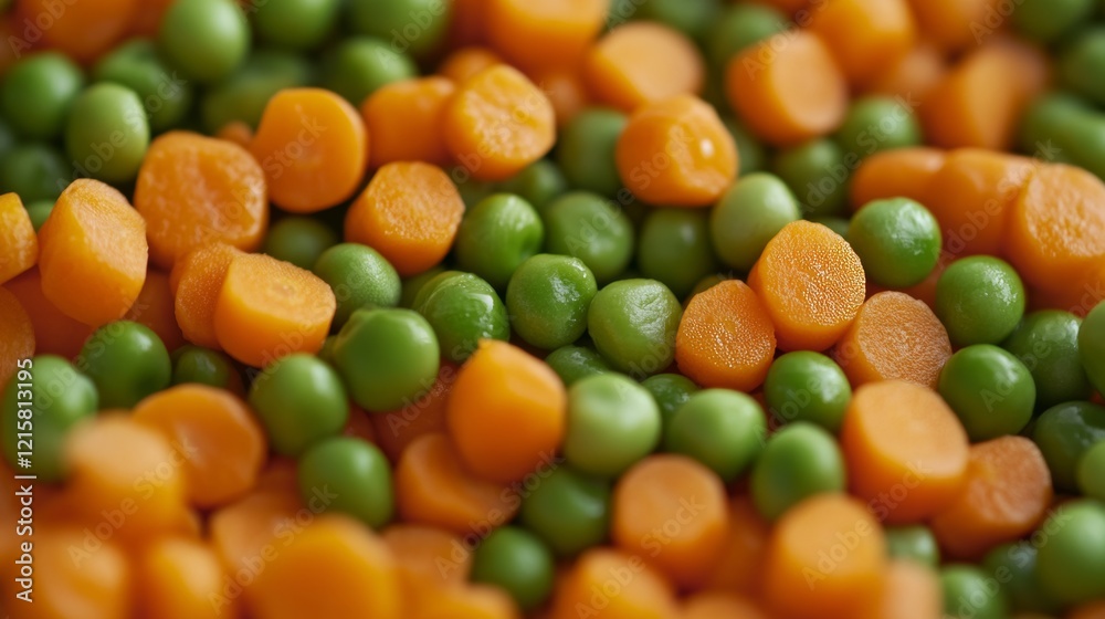 close-up of vegetables, peas, carrots, and green beans cut into small pieces. vegetable mix background. food photography close-up of vegetables, peas, carrots, and green beans cut into small pieces. vegetable mix background. food photography