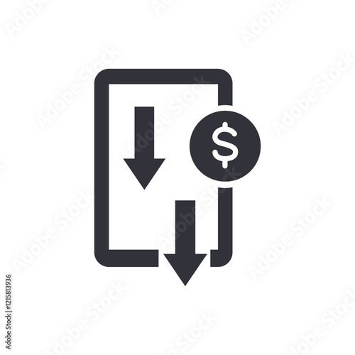 Money loss solid icons, minimalist vector illustration ,simple transparent graphic element .Isolated on white background