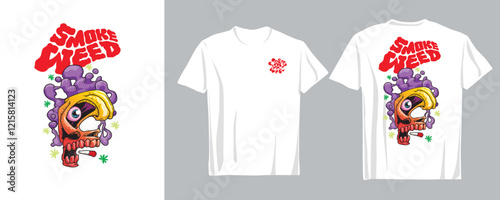 marijuana themed graphic with a cool and edgy vibe. Designed to stand out on t-shirts or other apparel	