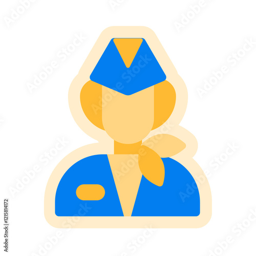 women air hostess sticker