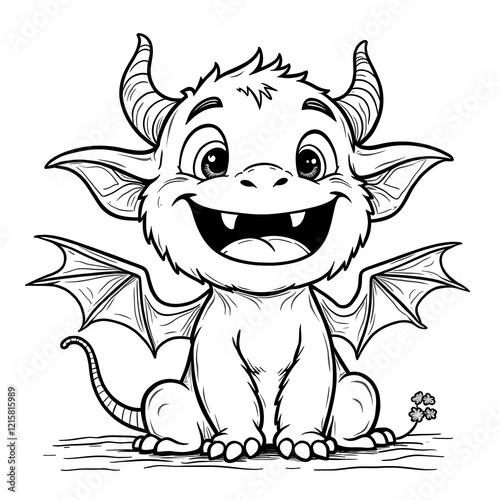  Cute Baby Dragon With Horns And Wings