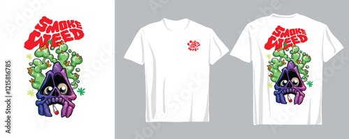 Design T Shirt weeds modern street art graffiti urban theme smoking weed Adobe Illustrator Artwork	