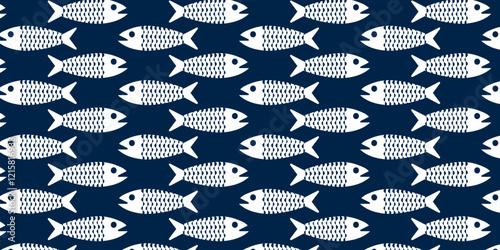 collection of fish seamless pattern background
