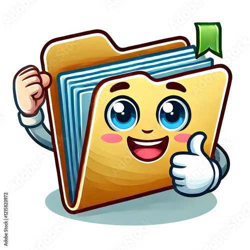 Happy Folder Icon in Fun Cartoon Design