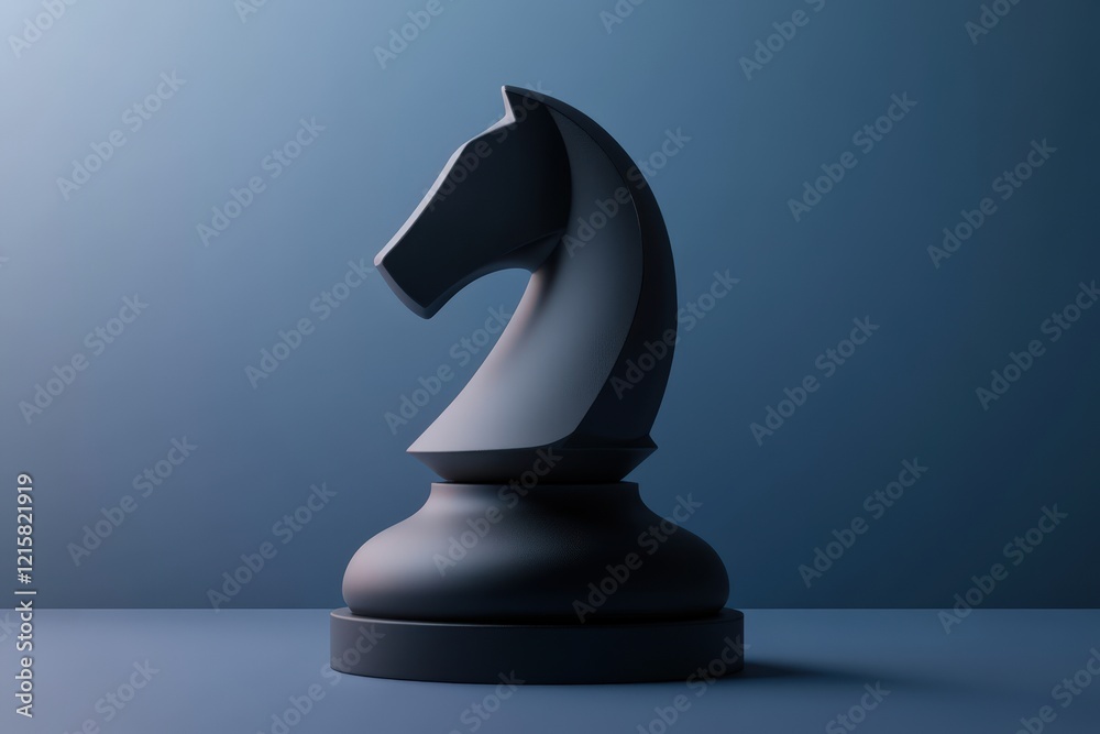 A Single Black Chess Knight Stands Alone A Single Black Chess Knight Stands Alone