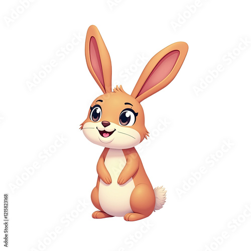 Cute Cartoon Bunny Rabbit Illustration - Cartoon Animals