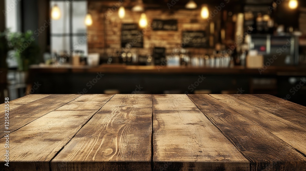 Rustic wooden table against blurred bar backdrop. Ideal for showcasing products or creating a cozy atmosphere in your designs. Rustic wooden table against blurred bar backdrop. Ideal for showcasing products or creating a cozy atmosphere in your designs.