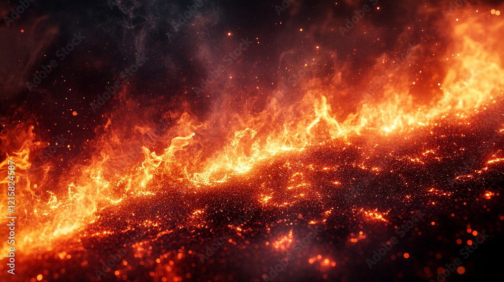 A dark brown and orange textured background with sparks, fire particles, flames, and smoke creating a minimalistic bright tone with blurred empty space for caption or message
A dark brown and orange textured background with sparks, fire particles, flames, and smoke creating a minimalistic bright tone with blurred empty space for caption or message