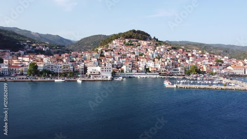 Wallpaper Mural Plomari town on the island of Lesvos at North Aegean sea, Drone shot Torontodigital.ca