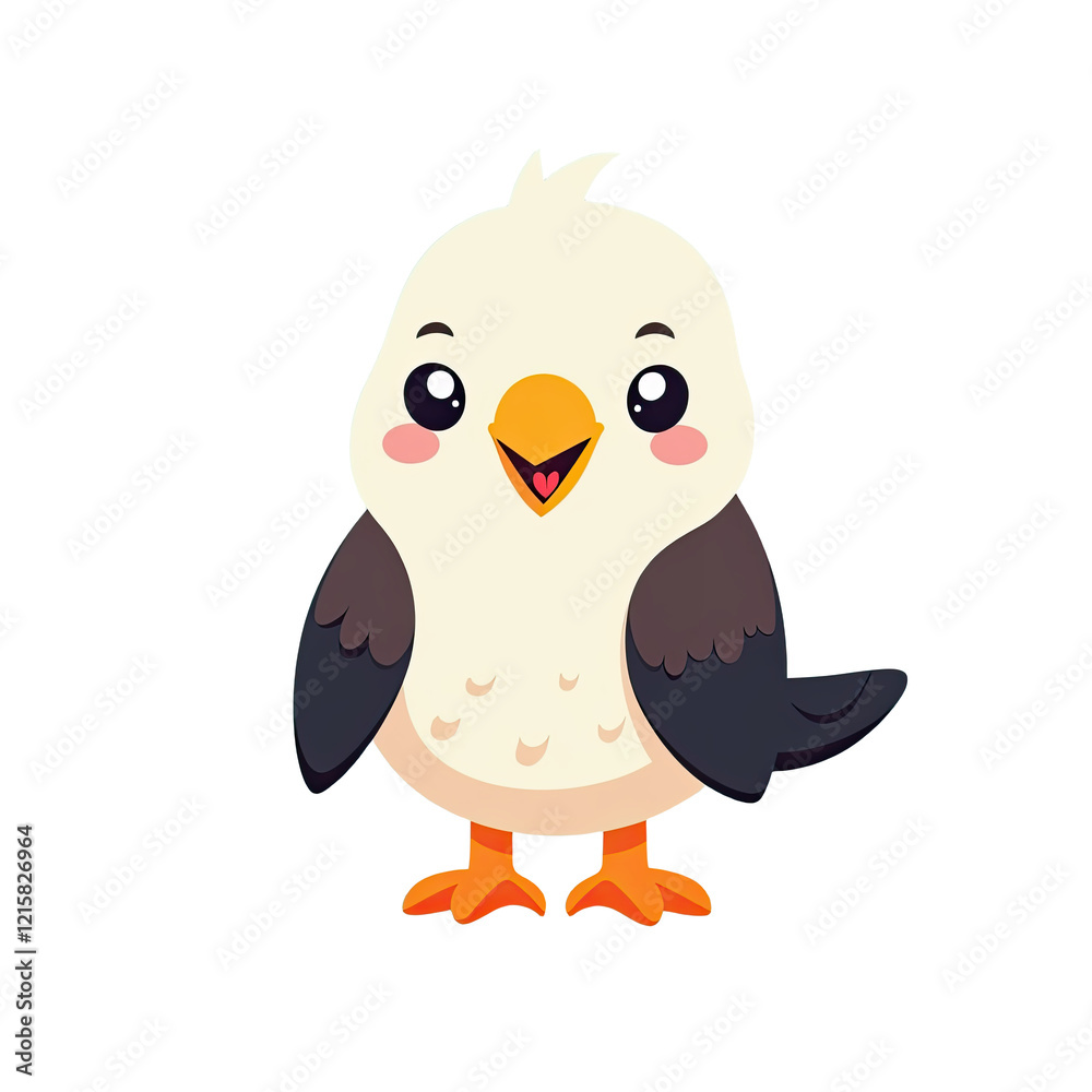 Cute Cartoon Puffin Bird Illustration - Cute illustrations Cute Cartoon Puffin Bird Illustration - Cute illustrations