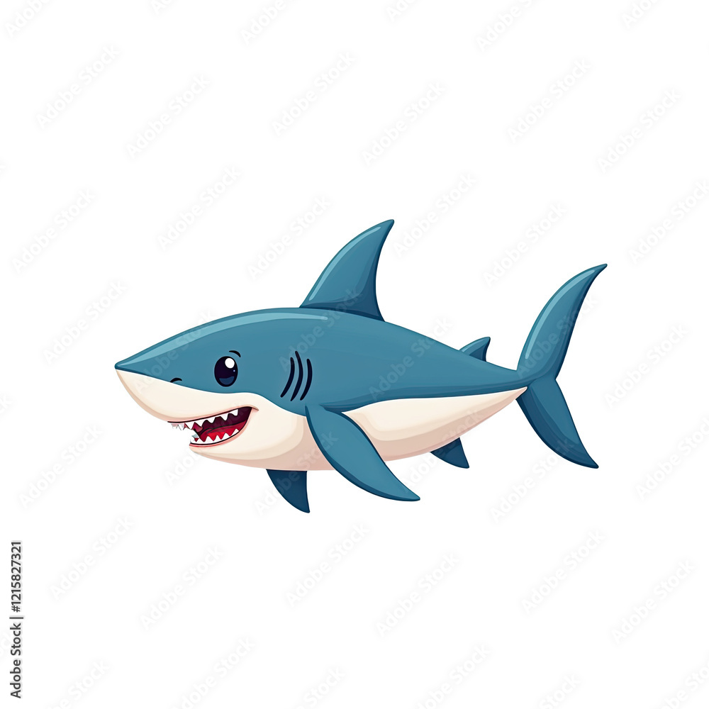 Cute Cartoon Shark Illustration - Minimalist design Cute Cartoon Shark Illustration - Minimalist design